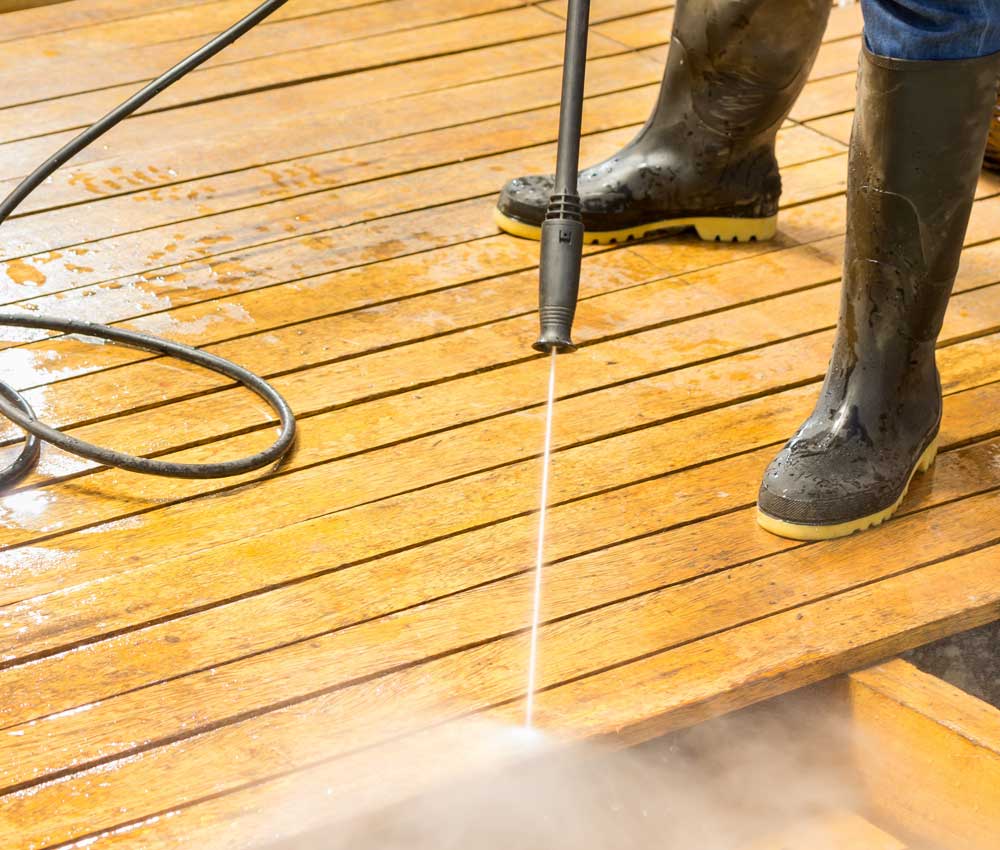 Residential Pressure Washing Includes Deck, Fence, and Concrete Cleaning